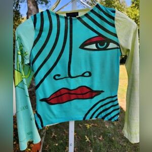 RARE Y2K vintage Custo Barcelona Picasso inspired shirt- womens size 2/Small